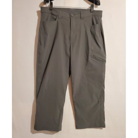 Eddie Bauer Womens Ranier Capri Pants Size 14 Gray Active Hiking Stretch Nylon - Picture 1 of 12